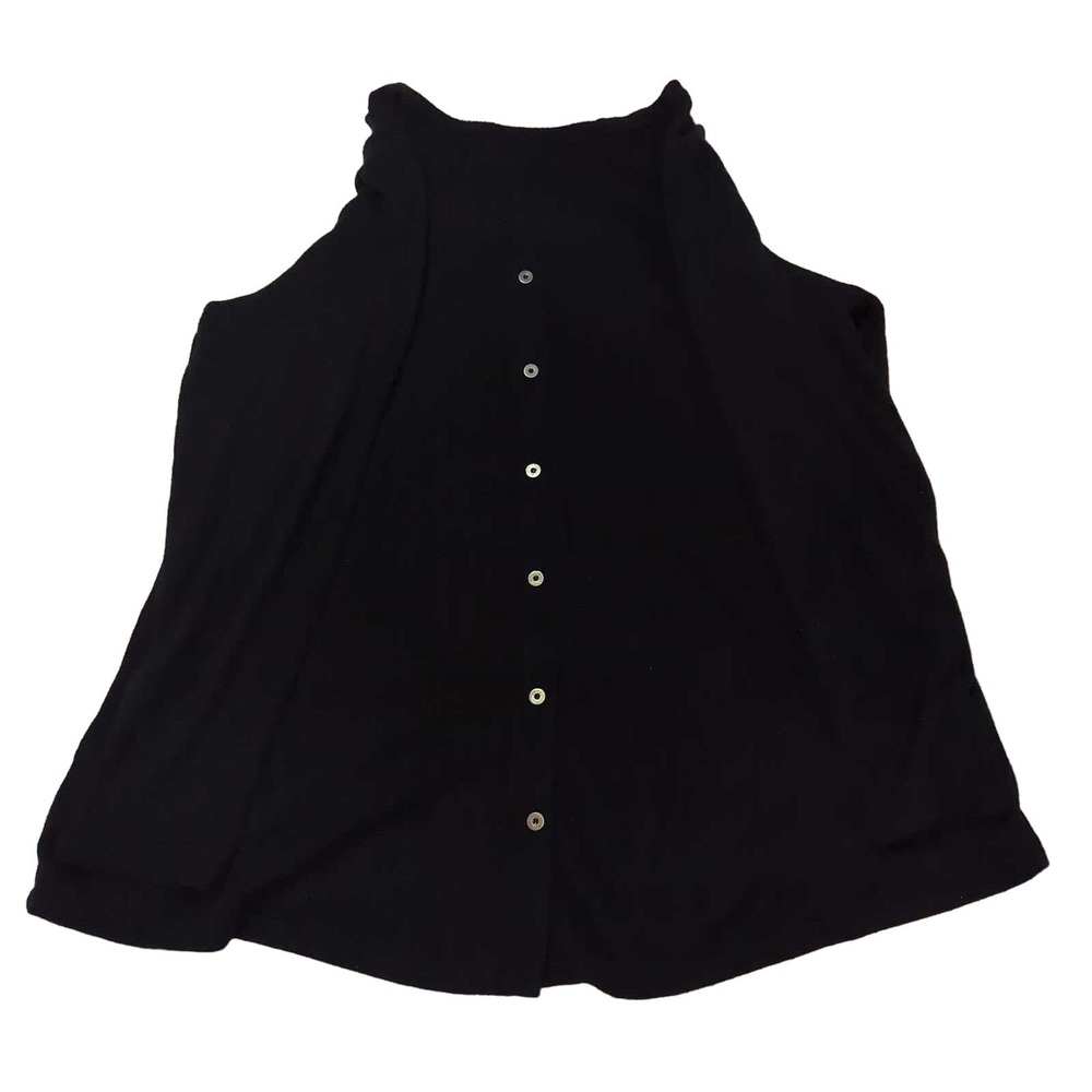 EUC Susan‎ Graver Back Button Up Down Black Long Sleeve Blouse Women 2X